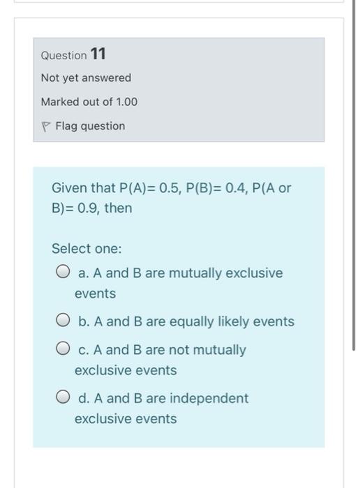 Solved Question 11 Not yet answered Marked out of 1.00 P | Chegg.com