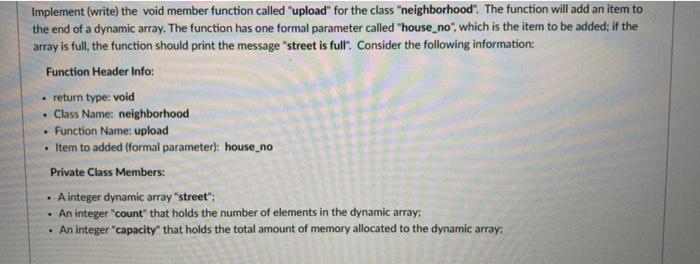 Solved Implement (write) the void member function called | Chegg.com