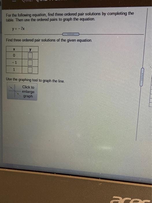 Solved For The Following Equation Find Three Ordered Pair 2246