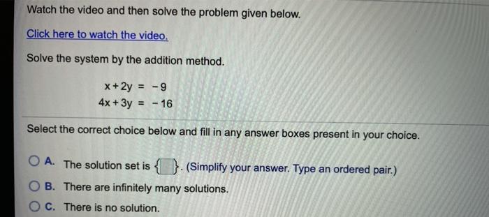 Solved Watch the video and then solve the problem given | Chegg.com