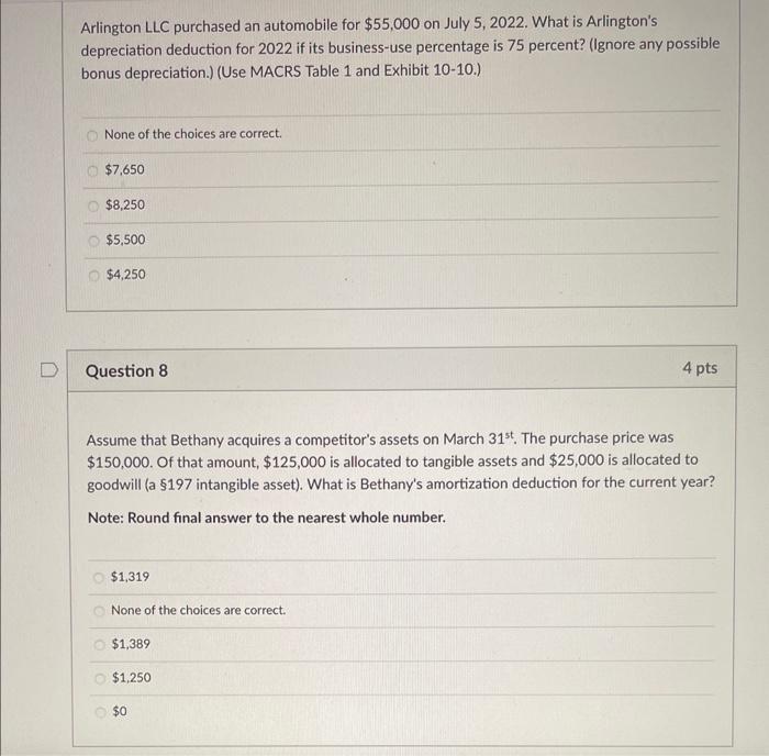 solved-arlington-llc-purchased-an-automobile-for-55-000-on-chegg