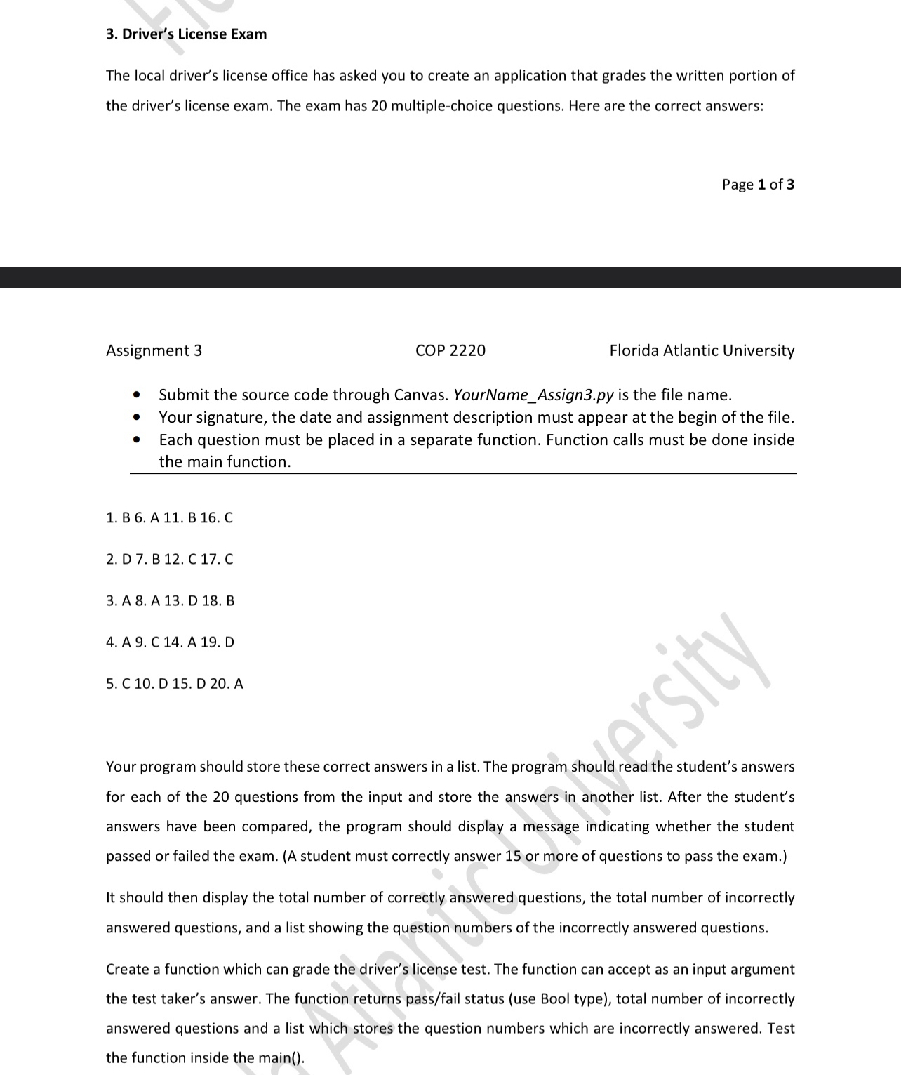 Solved Driver's License ExamThe local driver's license | Chegg.com