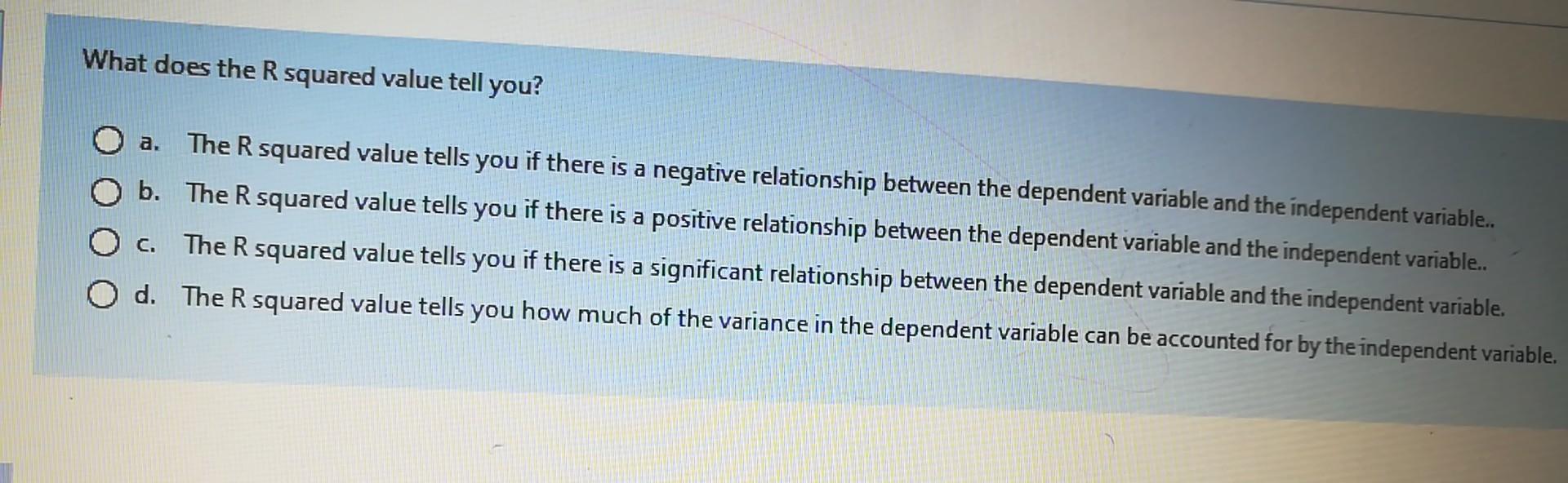 What Does R 2 Tell You In Statistics