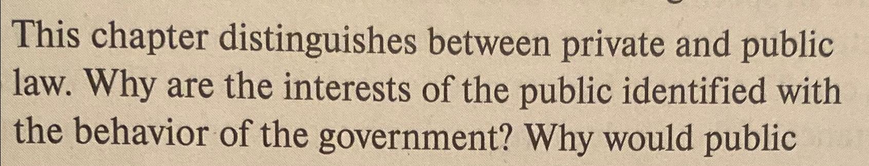 Solved This Chapter Distinguishes Between Private And Public | Chegg.com