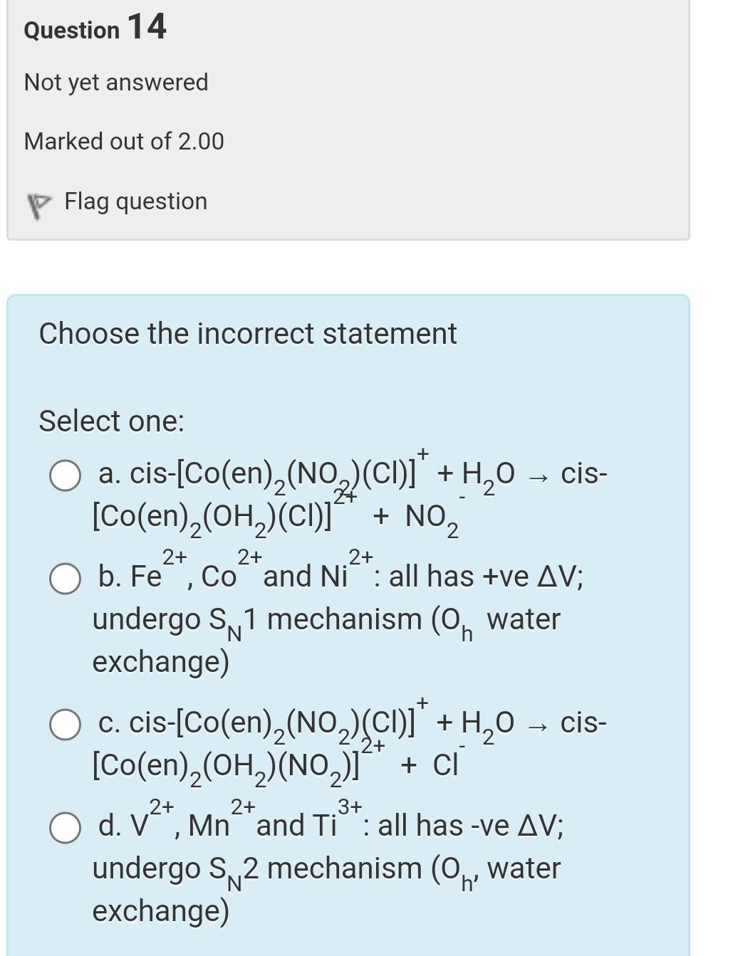 Solved Question 11 Not yet answered Marked out of 2.00 P | Chegg.com