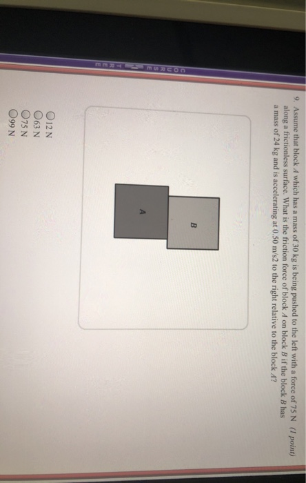 Solved 9. Assume That Block / Which Has A Mass Of 30 Kg Is | Chegg.com