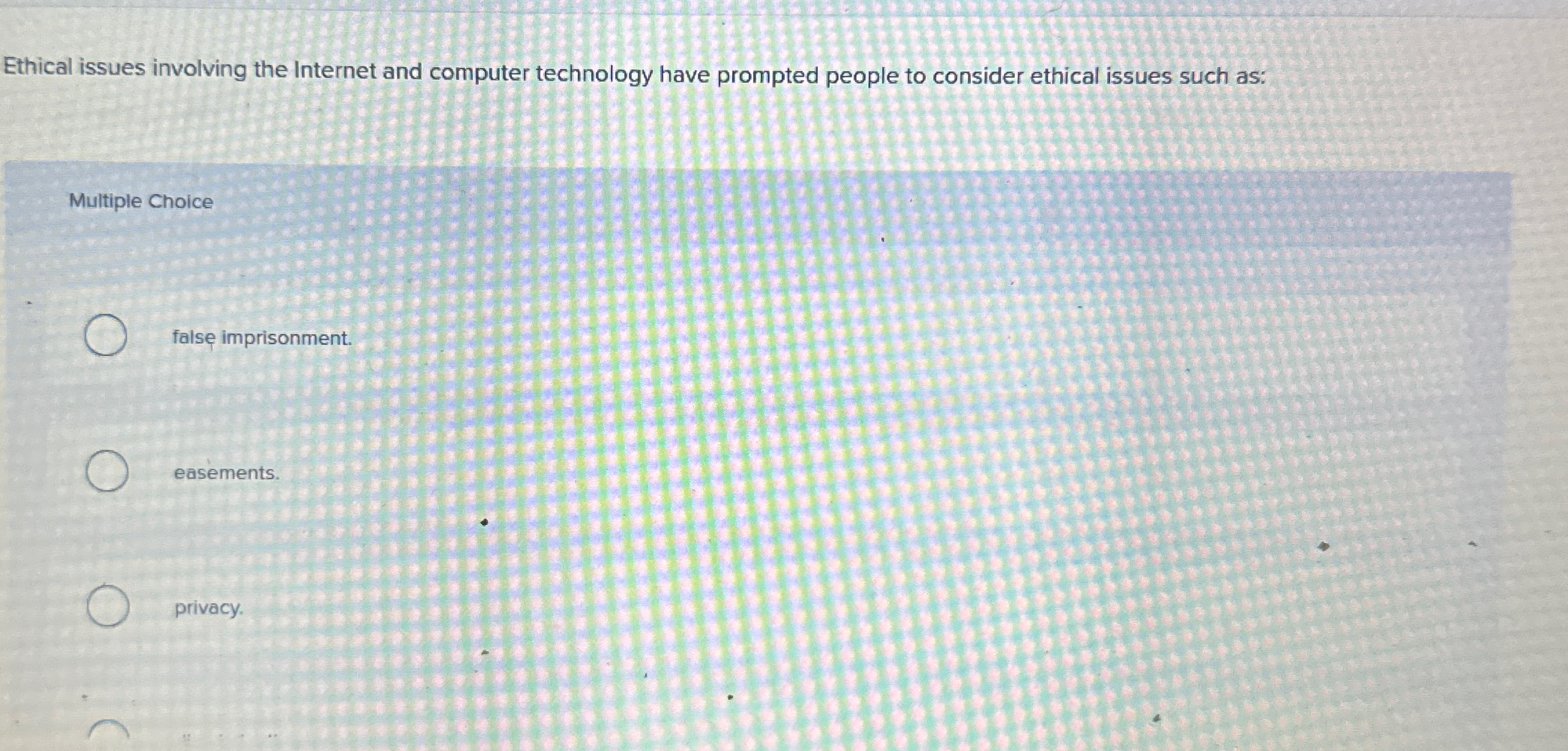 Solved Ethical issues involving the Internet and computer | Chegg.com