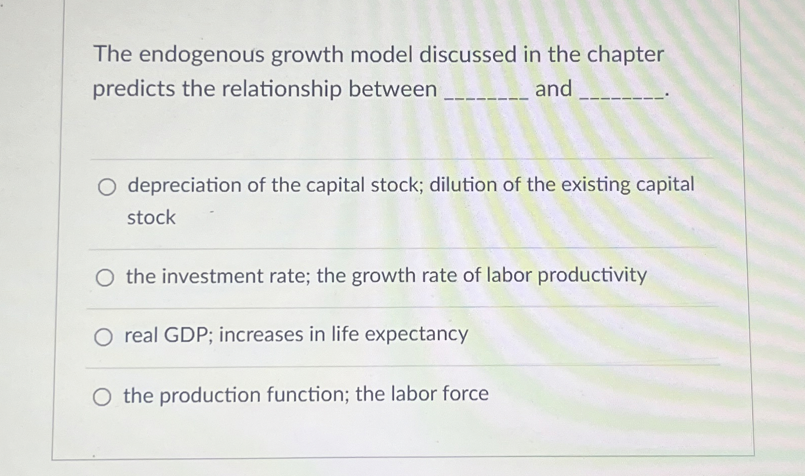 Solved The endogenous growth model discussed in the chapter | Chegg.com