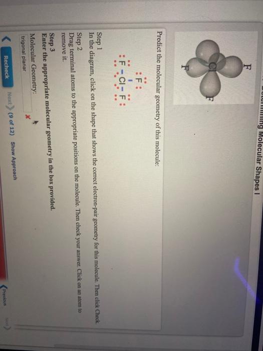 Solved Molecular Shapes F Predict the molecular geometry of | Chegg.com