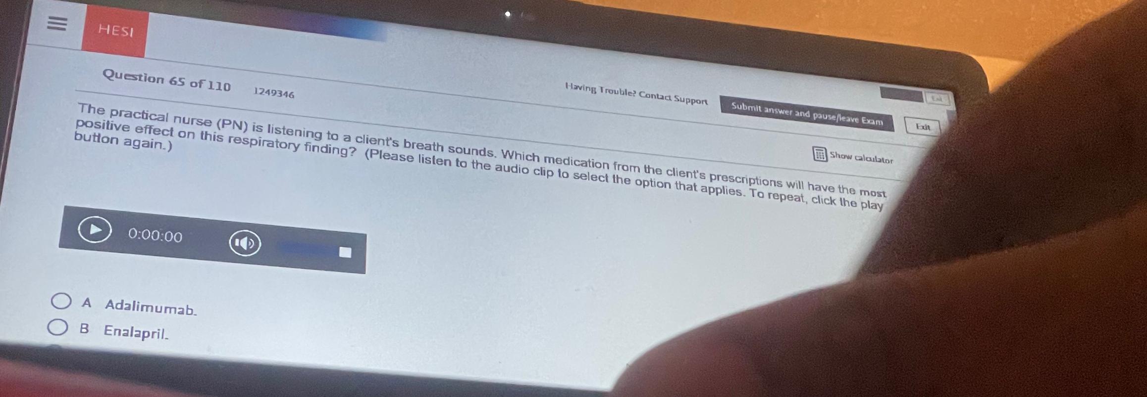 Solved HESIQuestion 65 ﻿of 110,1249346Having Trouble? Contad | Chegg.com