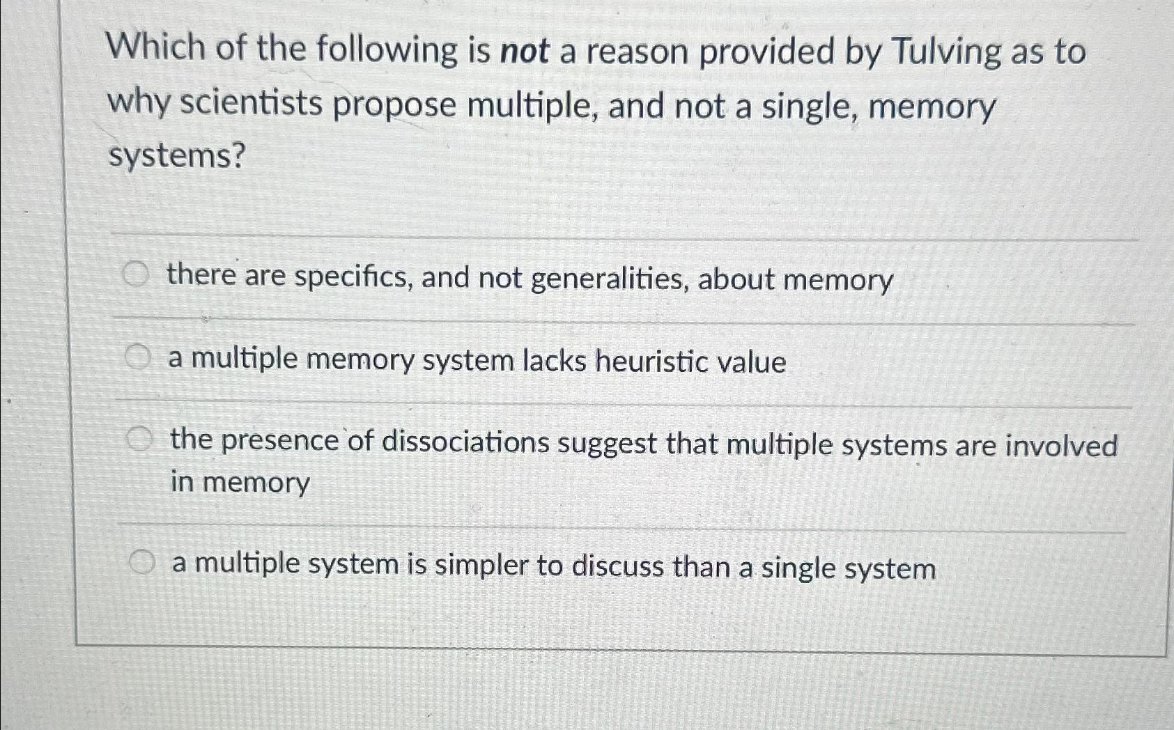 Solved Which of the following is not a reason provided by | Chegg.com