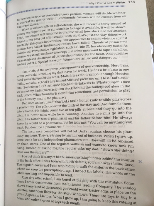 Jillian Weise WHY I OWN A GUN For JILLIAN WEISE (b. | Chegg.com