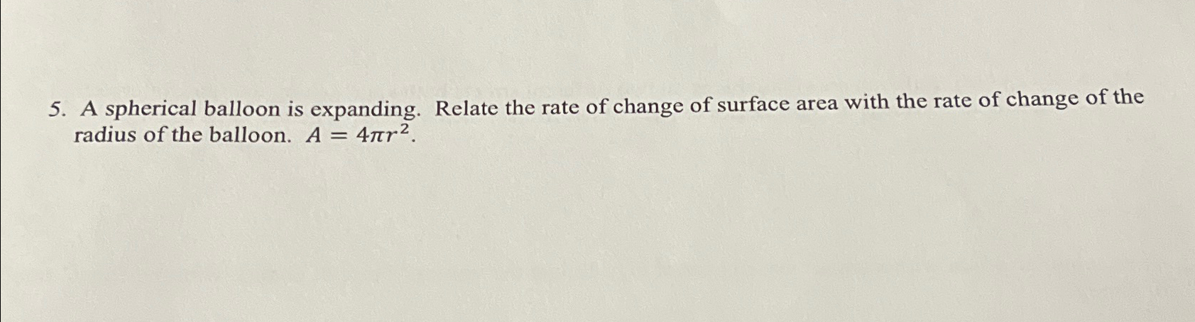 Solved A spherical balloon is expanding. Relate the rate of | Chegg.com