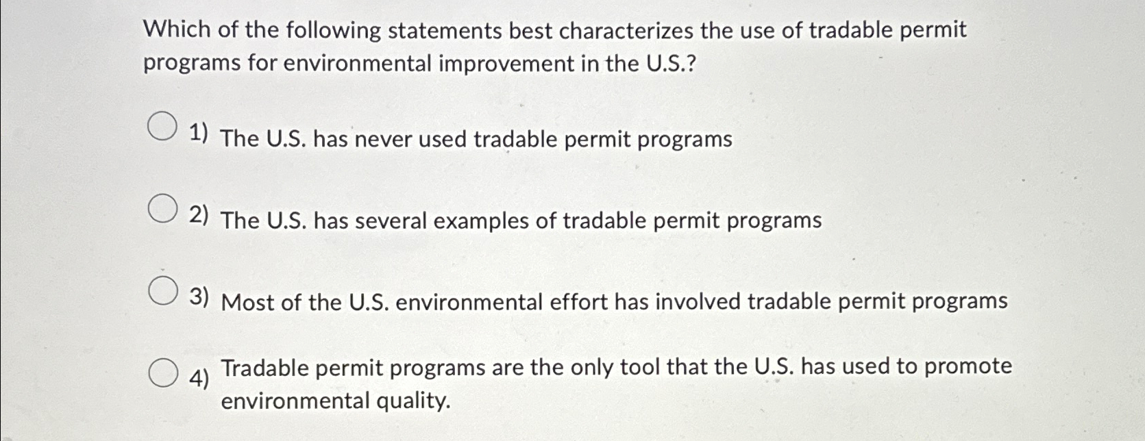 Solved Which of the following statements best characterizes | Chegg.com