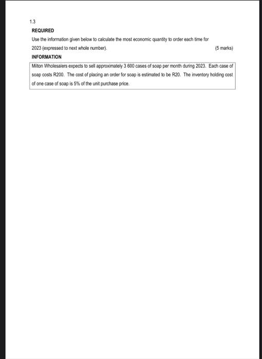 Solved 1.1 REQUIRED Study the information given below and | Chegg.com