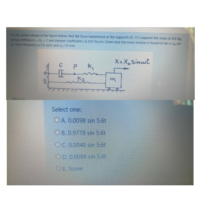 Solved For the system shown in the figure below, find the | Chegg.com