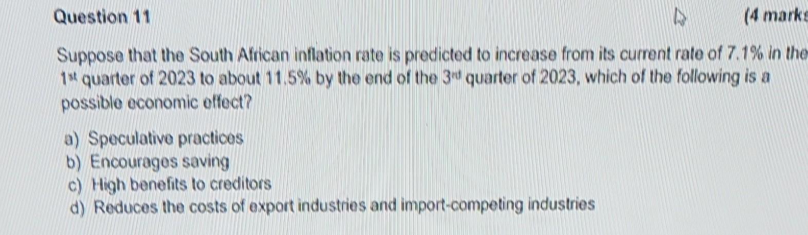 Solved Suppose That The South African Inflation Rate Is | Chegg.com