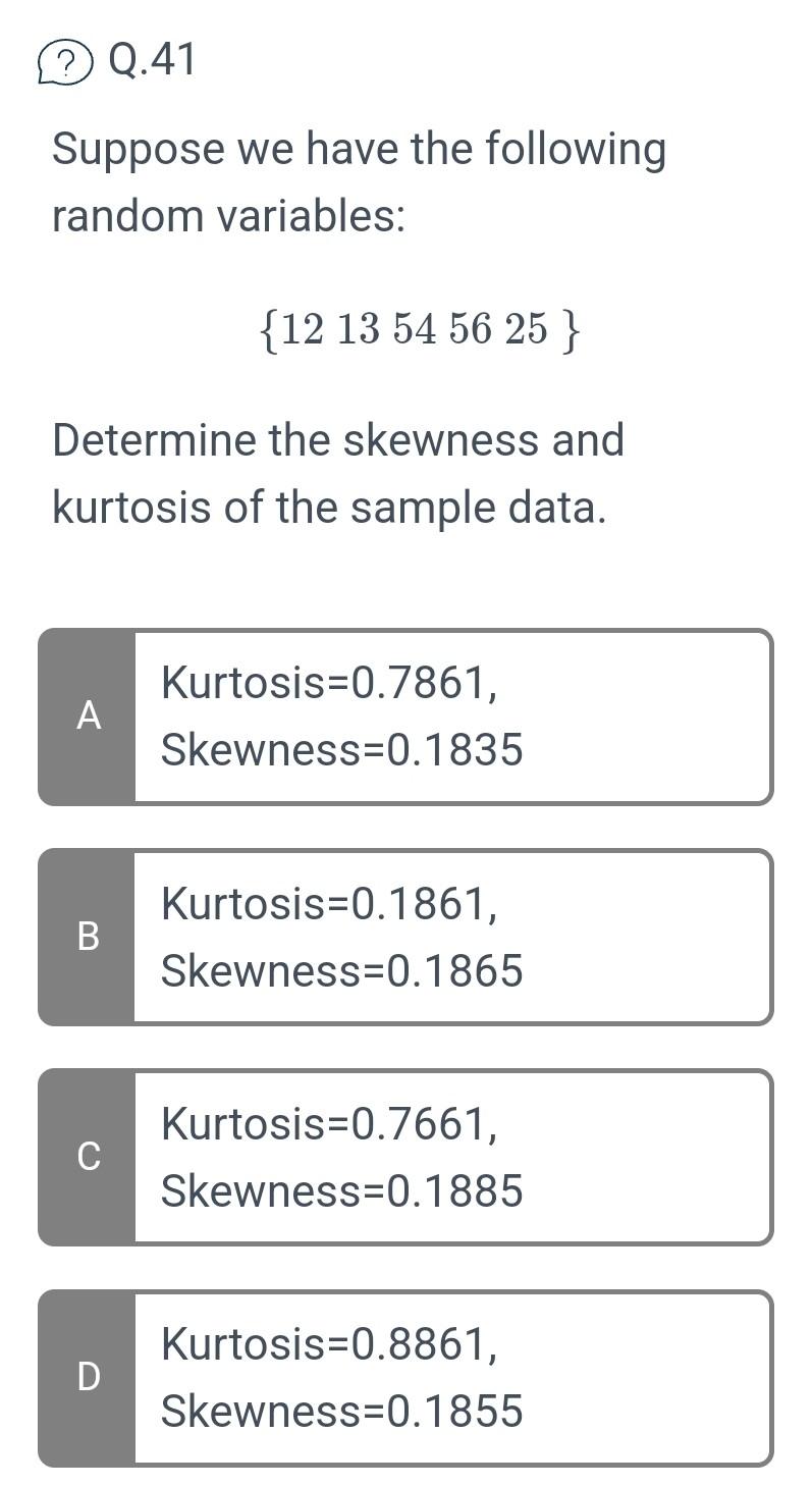 Solved (2) Q.41 Suppose we have the following random | Chegg.com