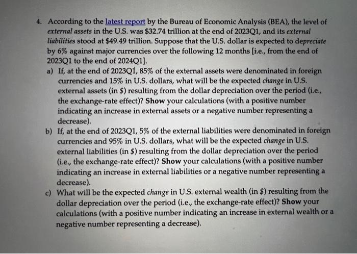 Solved 4. According To The Latest Report By The Bureau Of | Chegg.com