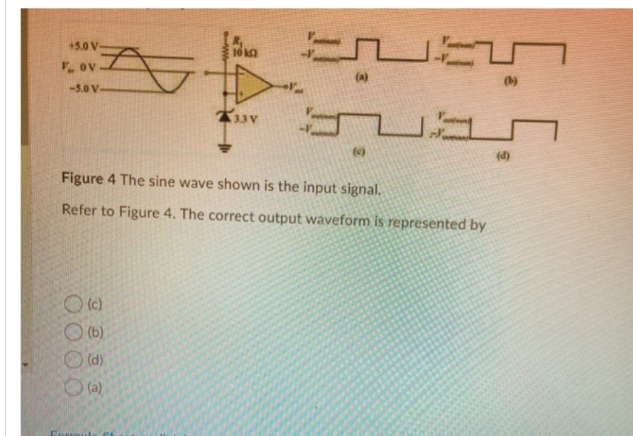 Solved (a)(b)1 (c)(d)Figure 4 ﻿The sine wave shown is the | Chegg.com