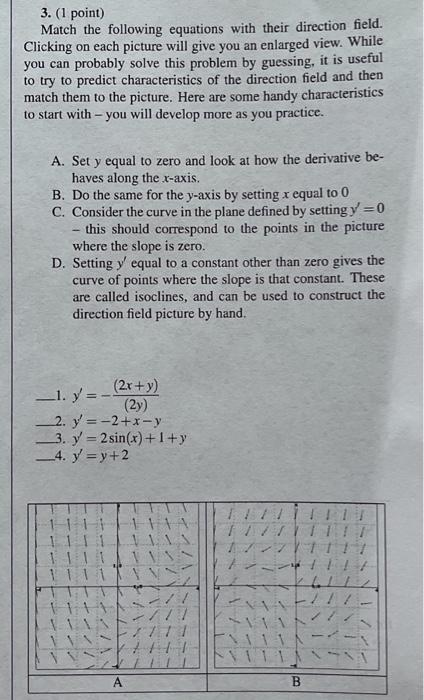 Solved 3. (1 point) Match the following equations with their | Chegg.com