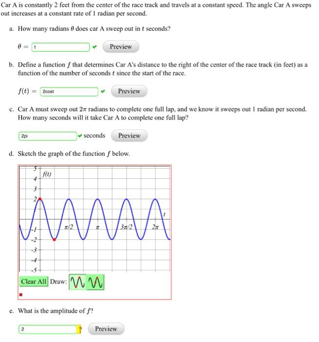 Solved Car A is constantly 2 feet from the center of the