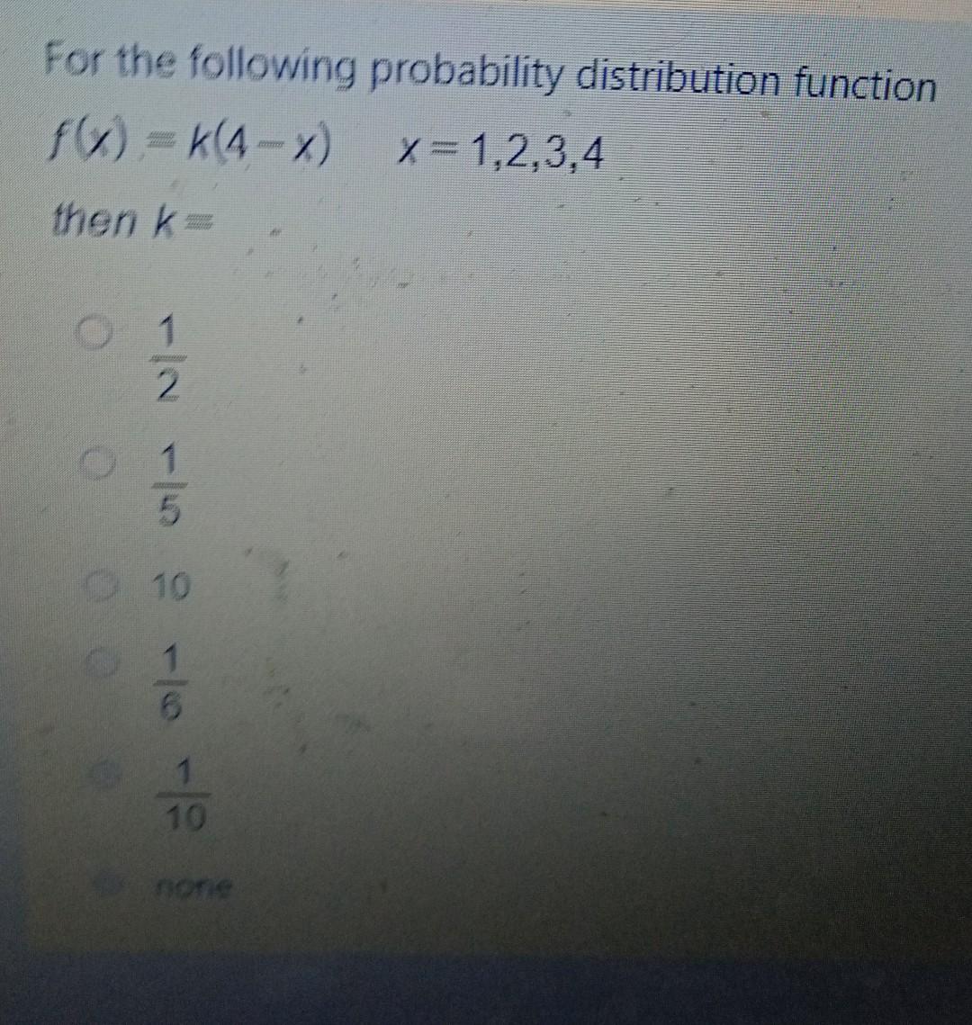Solved For the following probability distribution function | Chegg.com