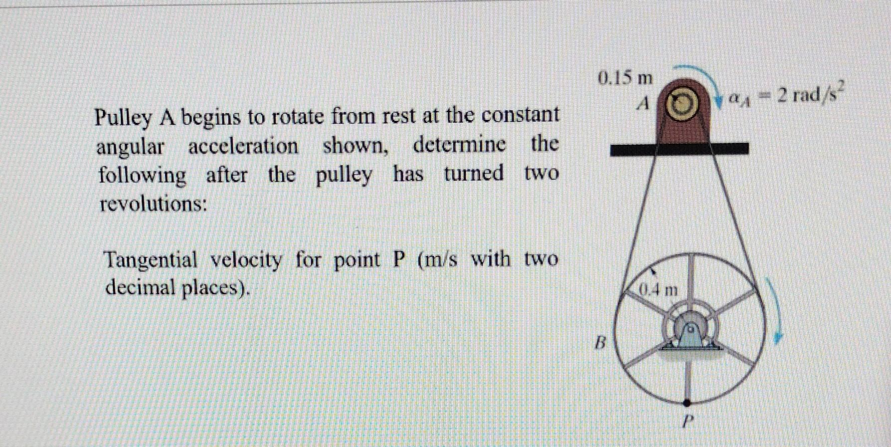 Solved Pulley A begins to rotate from rest at the constant