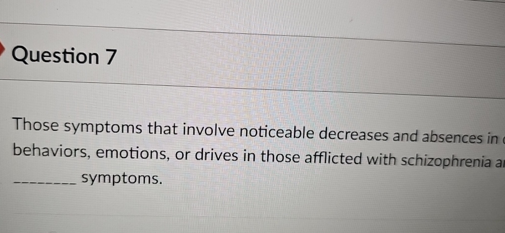 Those Symptoms That Involve Noticeable Decreases