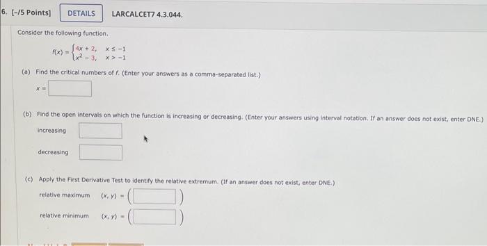 Solved Consider The Following Function. | Chegg.com