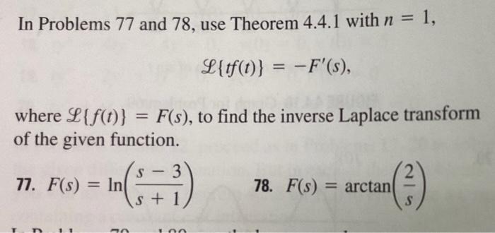Solved In Problems 77 and 78, use Theorem 4.4.1 with n=1, | Chegg.com