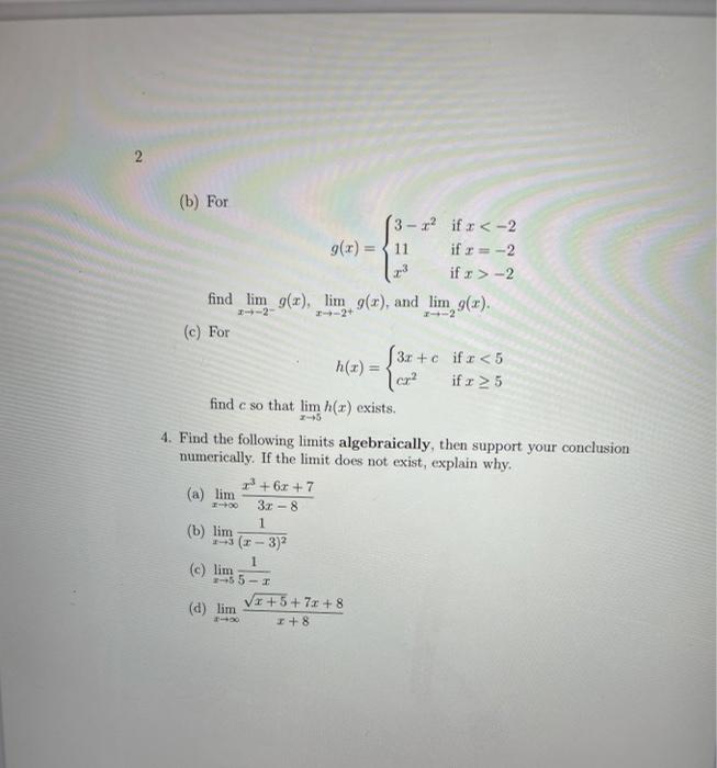 Solved You must SHOW ALL WORK for full credit. 1. Find the | Chegg.com