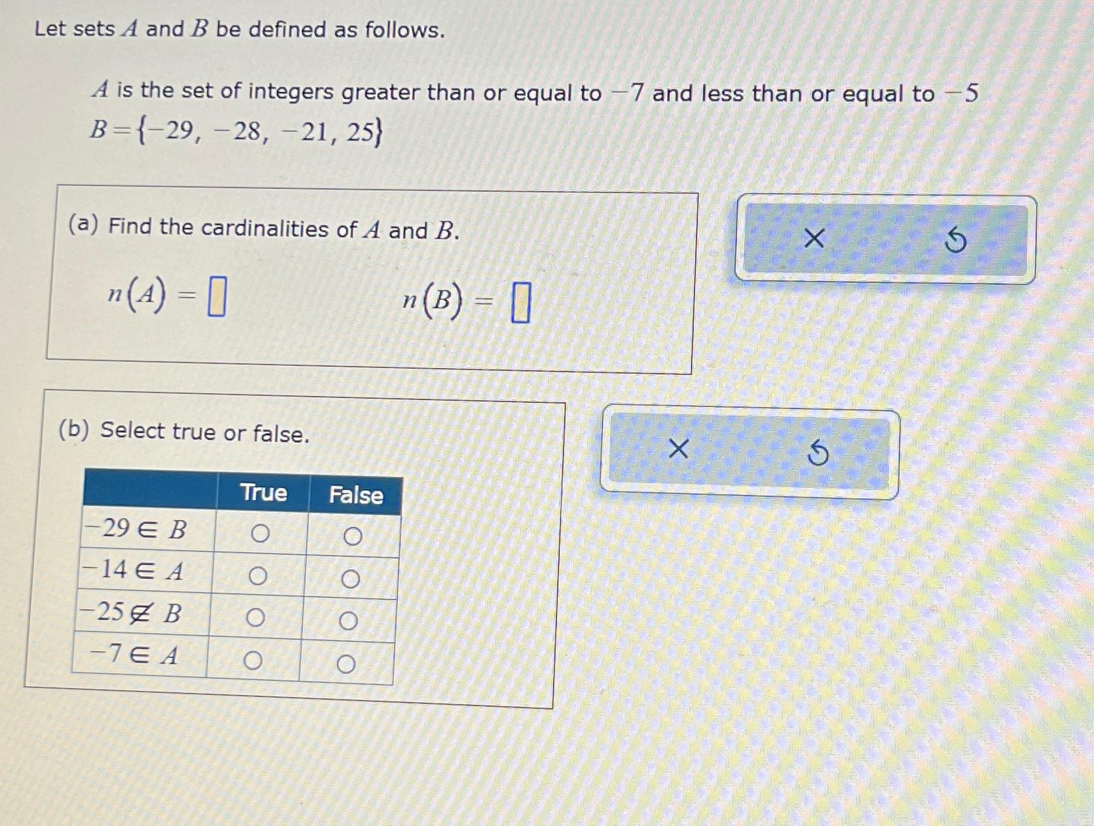 Solved Let Sets A And B ﻿be Defined As Follows.A ﻿is The Set | Chegg.com