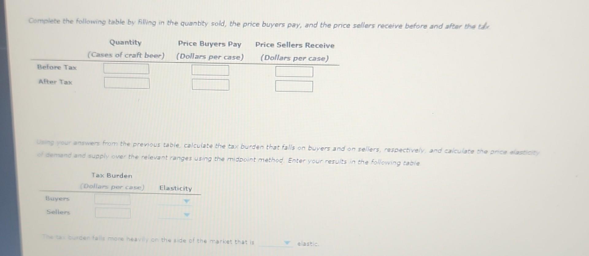 Solved 7. Effect of a tax on buyers and sellers The | Chegg.com