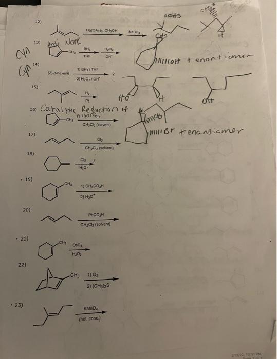 Solved ORGANIC CHEMISTRY I - PRACTICE EXERCISE Alkene | Chegg.com