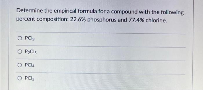 Solved Determine the empirical formula for a compound with | Chegg.com