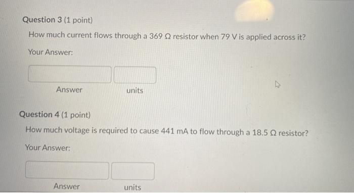 Solved Question 3 (1 point) How much current flows through a | Chegg.com