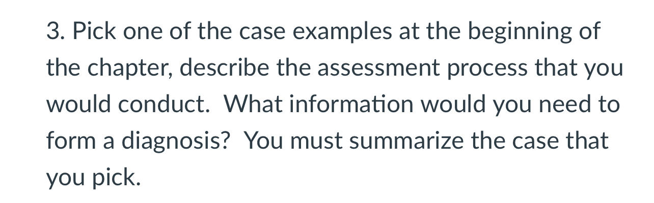 Solved Pick one of the case examples at the beginning of the | Chegg.com