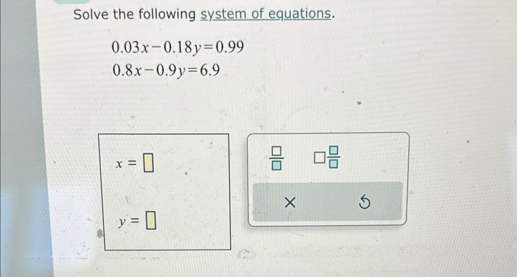 Solved Solve the following system of | Chegg.com