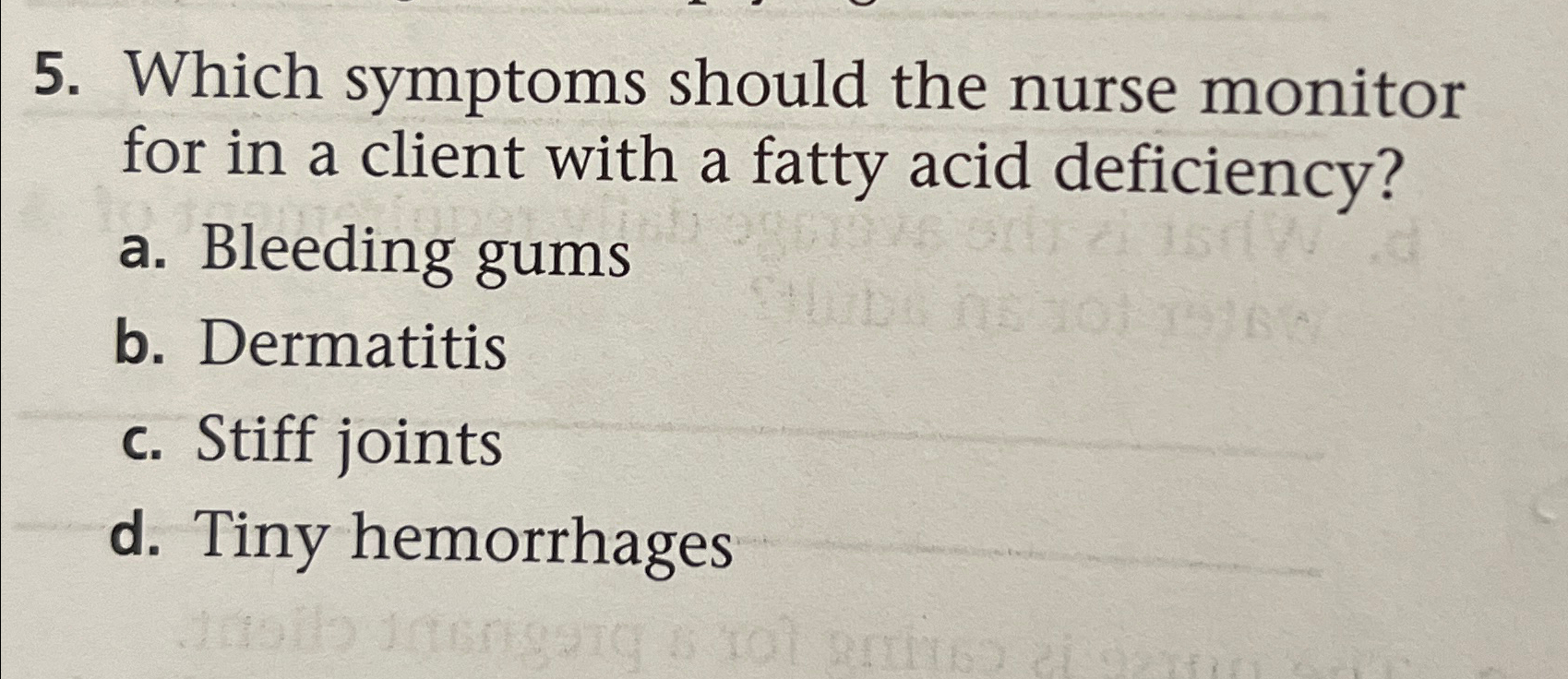 Solved Which symptoms should the nurse monitor for in a | Chegg.com