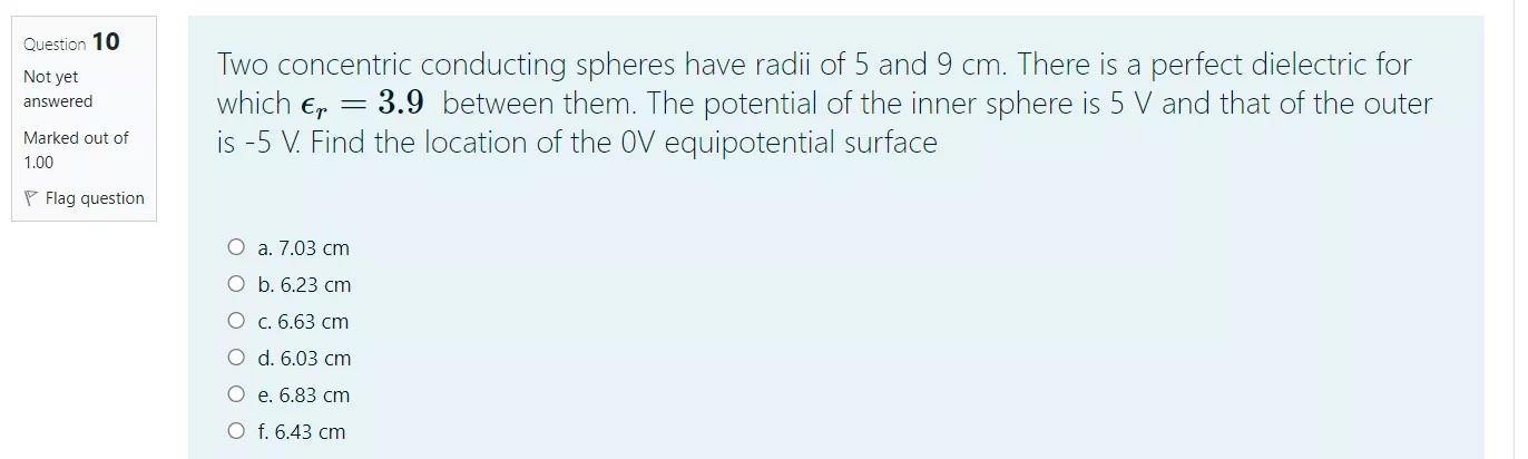 Solved Question 10 Not Yet Answered Two Concentric | Chegg.com