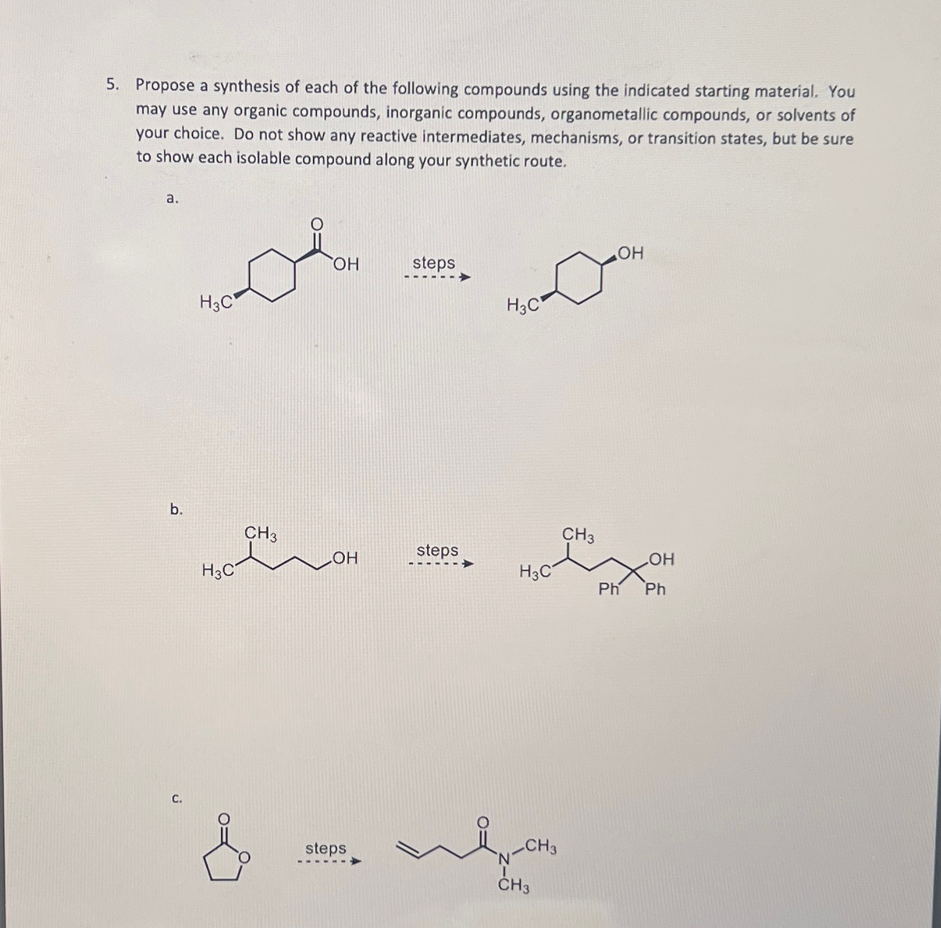 Solved Propose a synthesis of each of the following | Chegg.com