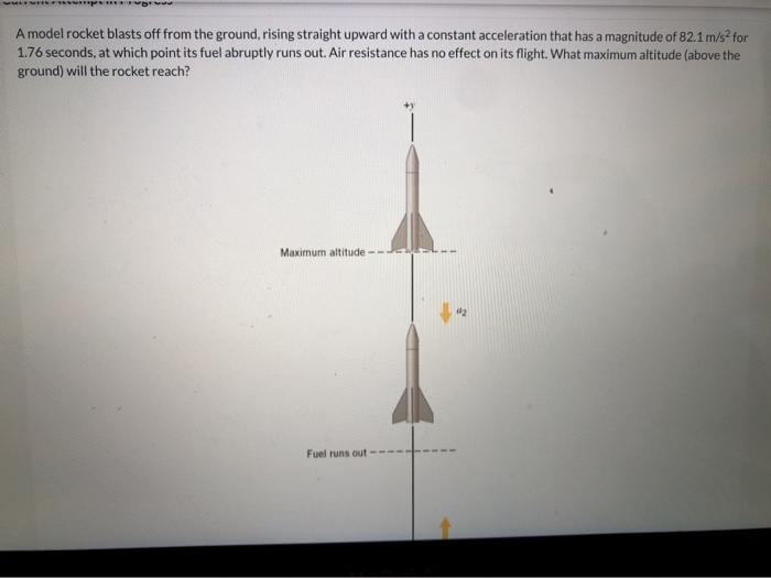 Solved A model rocket blasts off from the ground, rising