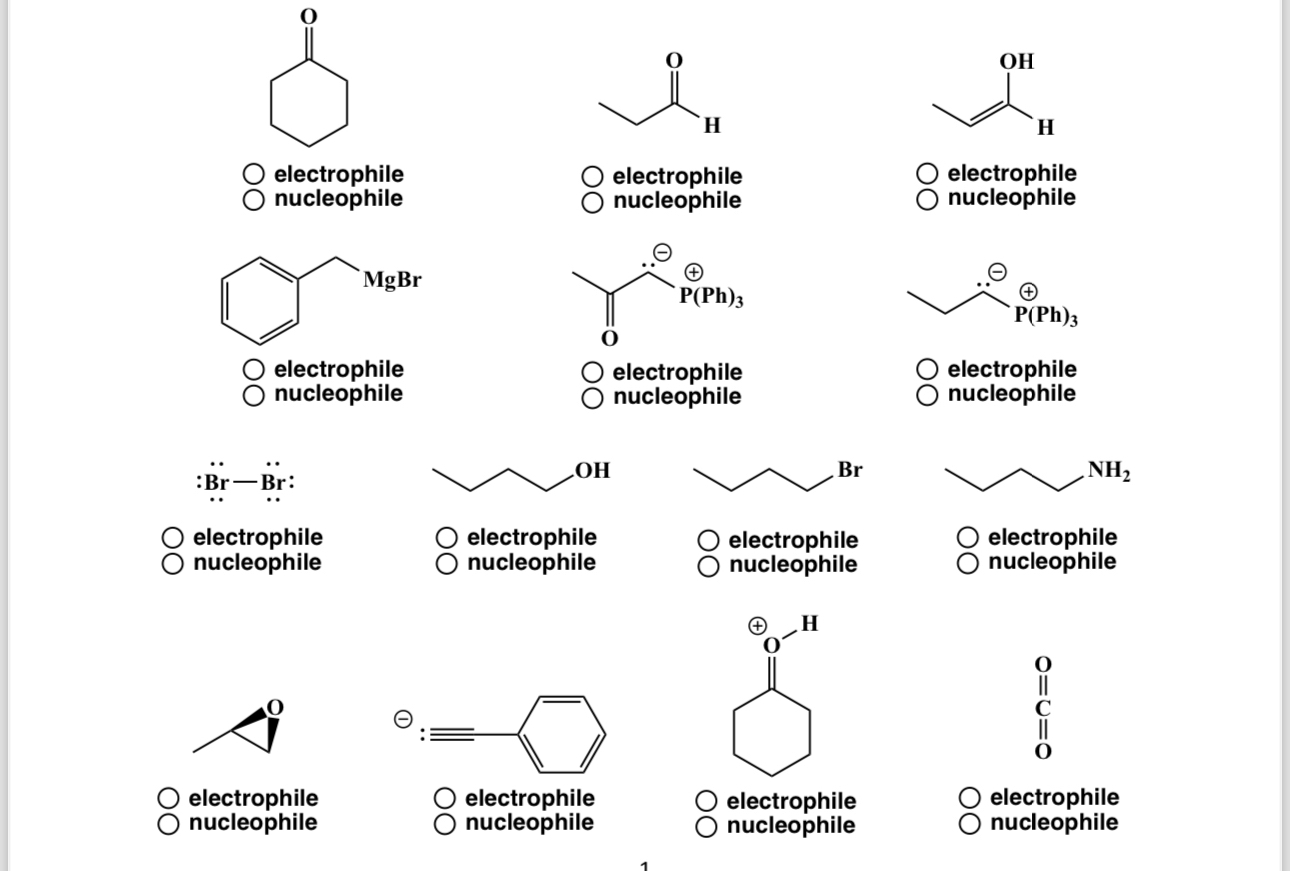 Solved electrophile nucleophileelectrophile | Chegg.com