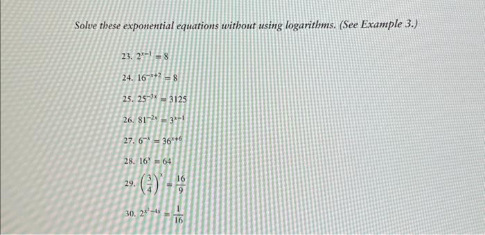 Solved Solve these exponential equations withoit using | Chegg.com