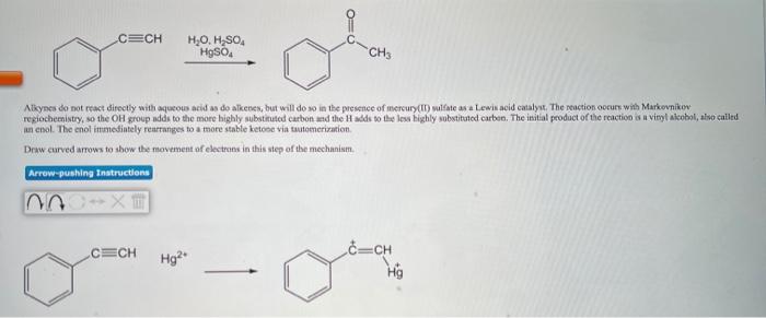 Solved CECH H2O. H2SO4 HgSo. CH3 Alkynes do not react | Chegg.com