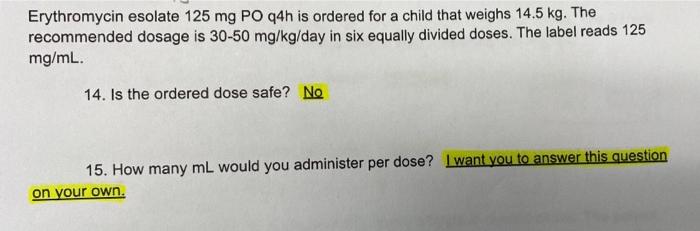 Erythromycin estolate 125mg