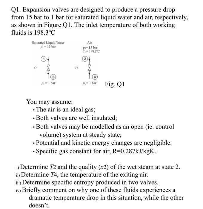 Solved Q1. Expansion valves are designed to produce a