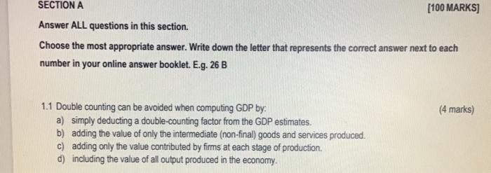 Solved Answer ALL questions in this section. Choose the most | Chegg.com