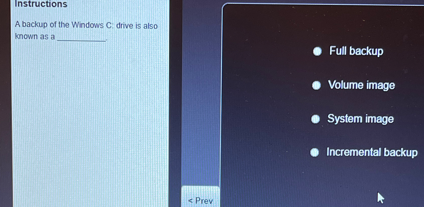 Solved instructionsa backup of the windows c drive is also chegg